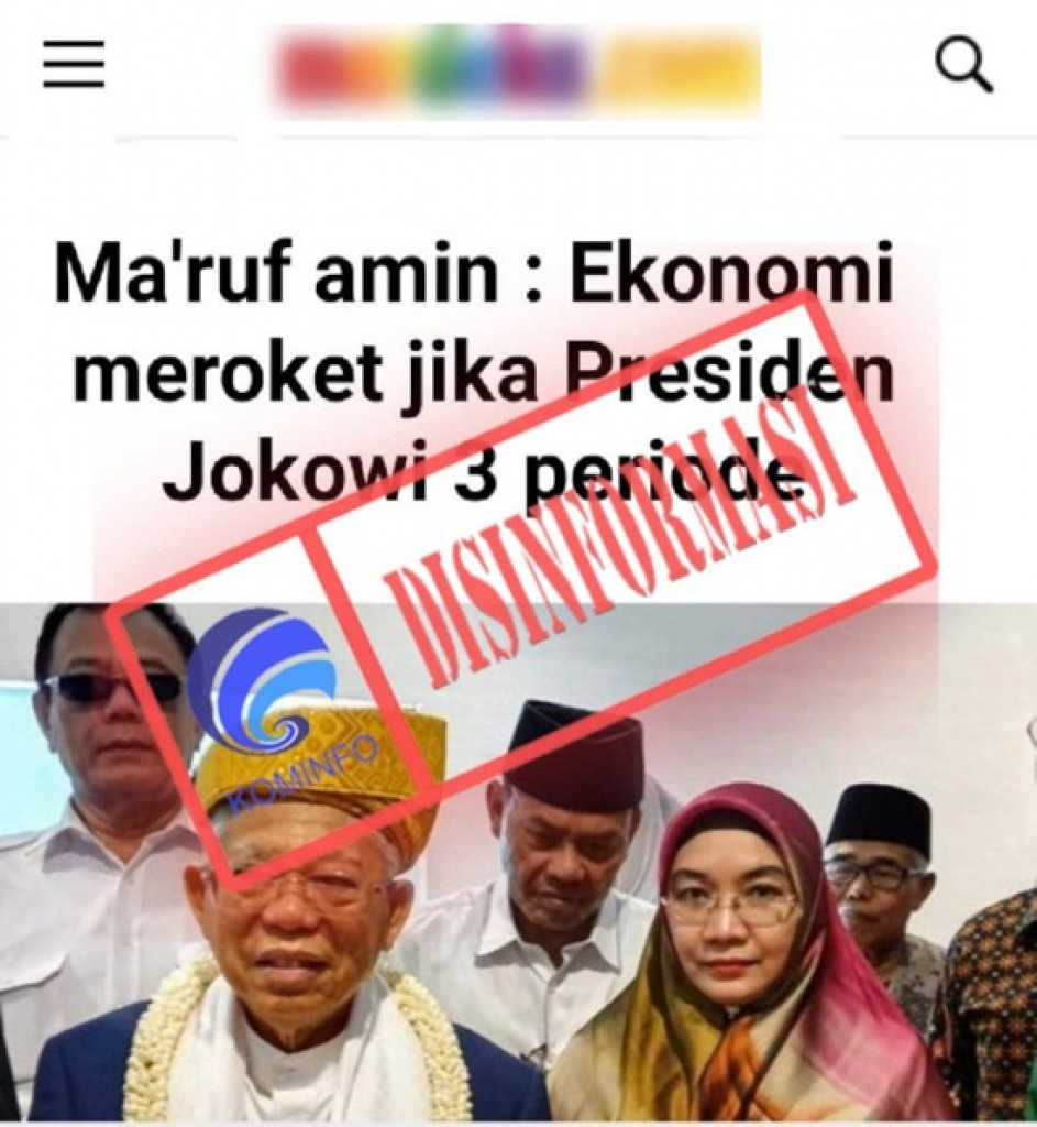 [DISINFORMASI] Gambar Tangkapan Layar Artikel Merdeka.com “Ma’ruf amin : Ekonomi meroket jika Presiden Jokowi 3 periode”